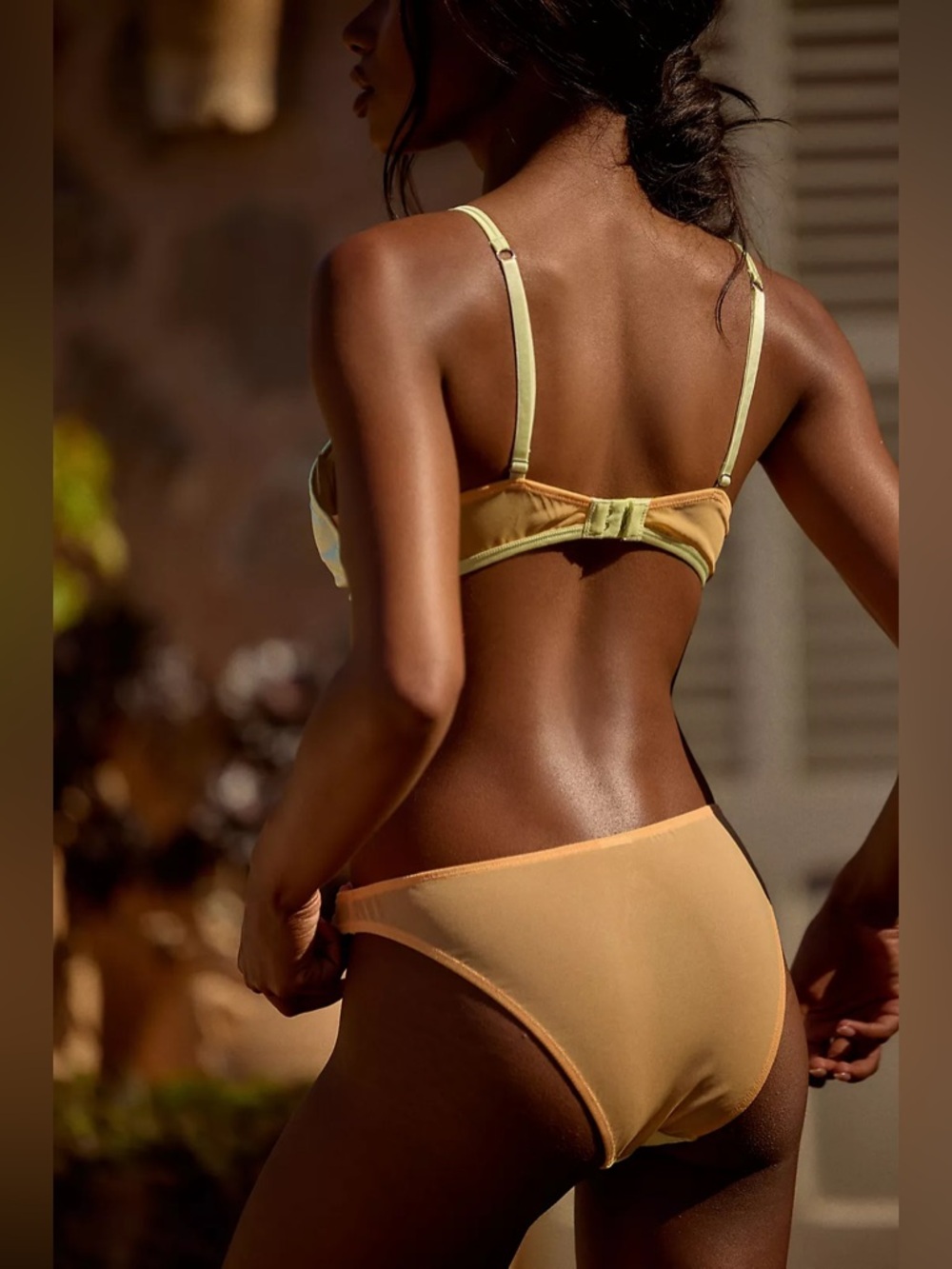 🆕 Anthropologie LyreBird Satin Mesh Bikini Briefs and Bra Set Size Small - Picture 3 of 8